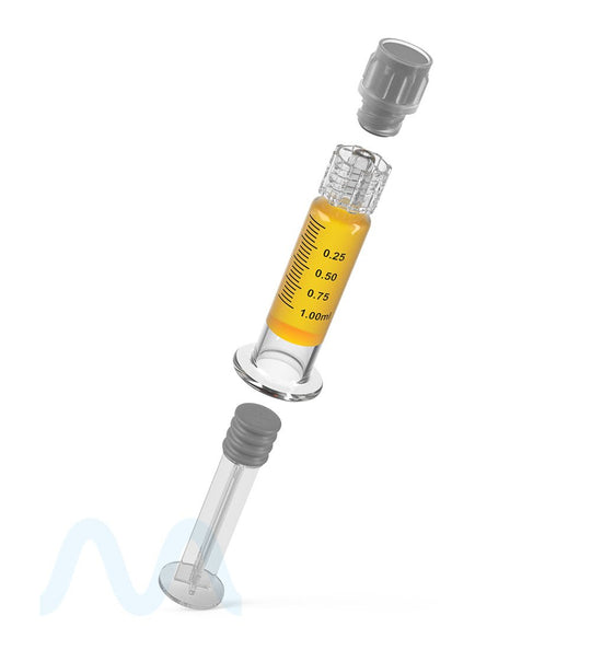 Luer Lock | Glass Dab Applicator Syringes | 1mL - 0.25mL Increments - 100 Count - 10