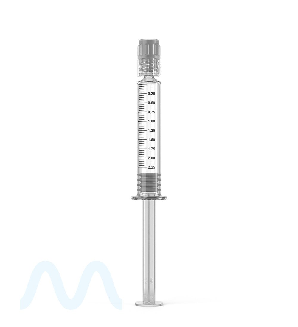 Luer Lock | Glass Dab Applicator Syringes | 2.25mL - 0.25mL Increments - 100 Count - 2