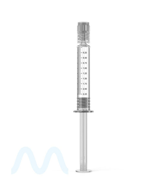 Luer Lock | Glass Dab Applicator Syringes | 2.25mL - 0.25mL Increments - 100 Count - 2