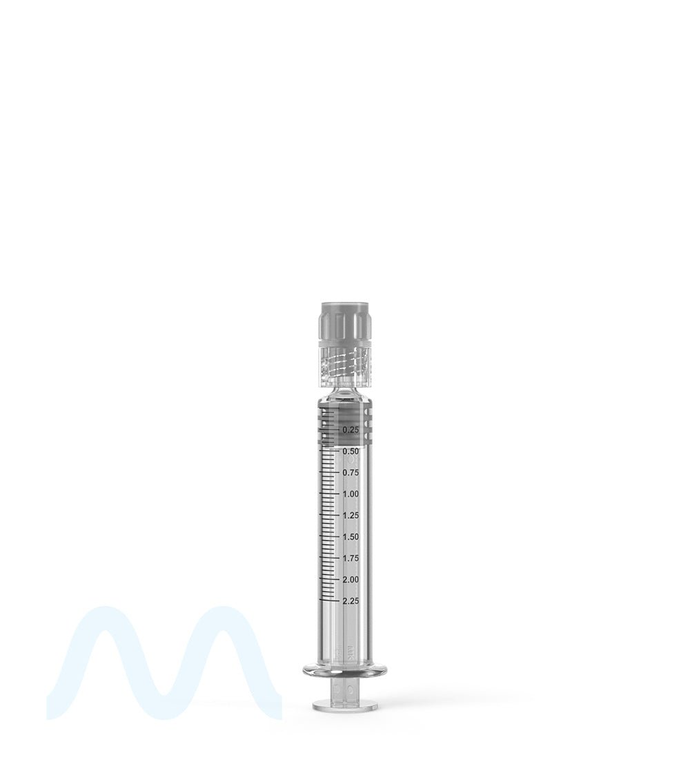 Luer Lock | Glass Dab Applicator Syringes | 2.25mL - 0.25mL Increments - 100 Count - 3