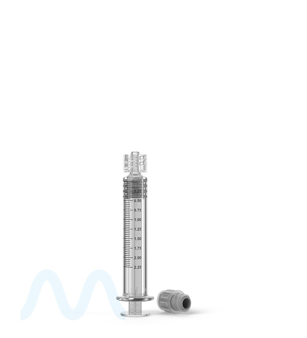 Luer Lock | Glass Dab Applicator Syringes | 2.25mL - 0.25mL Increments - 100 Count - 5