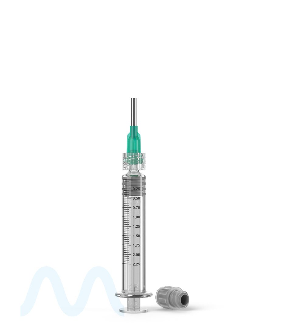 Luer Lock | Glass Dab Applicator Syringes | 2.25mL - 0.25mL Increments - 100 Count - 6