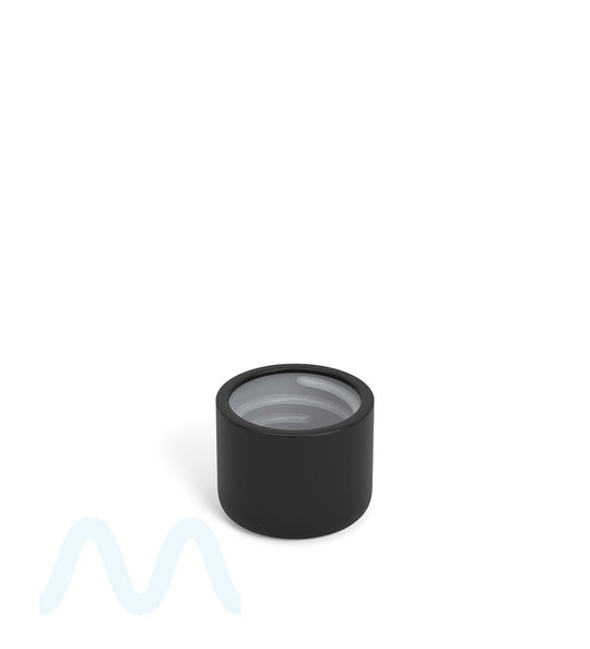 Child Resistant | Dome Push Down & Turn Plastic Caps w/ Foam Liner | 18mm - Matte Black - 400 Count - 2