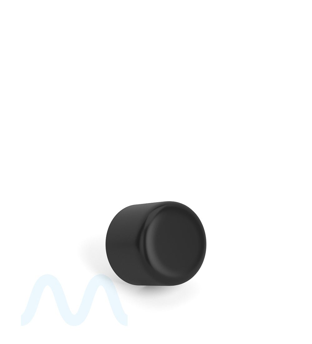 Child Resistant | Dome Push Down & Turn Plastic Caps w/ Foam Liner | 18mm - Matte Black - 400 Count - 3