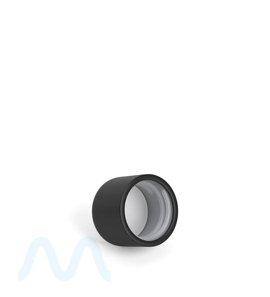 Child Resistant | Dome Push Down & Turn Plastic Caps w/ Foam Liner | 18mm - Matte Black - 400 Count - 4