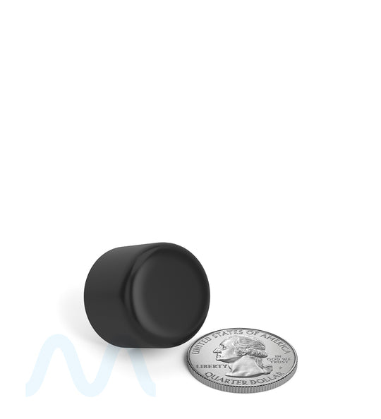 Child Resistant | Dome Push Down & Turn Plastic Caps w/ Foam Liner | 18mm - Matte Black - 400 Count - 5