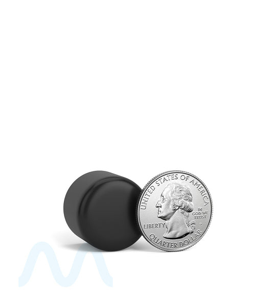 Child Resistant | Dome Push Down & Turn Plastic Caps w/ Foam Liner | 18mm - Matte Black - 400 Count - 6