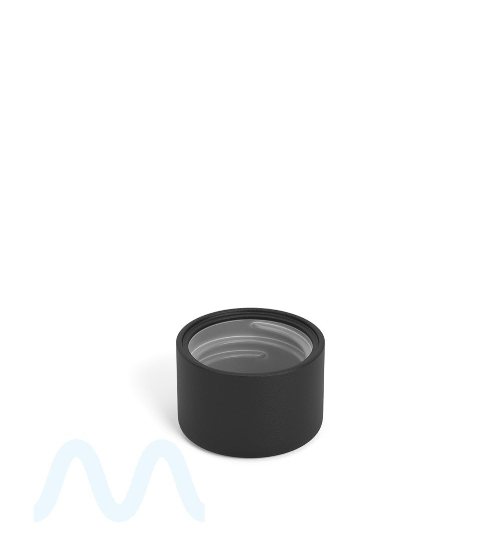 Child Resistant | Smooth Push Down & Turn Plastic Caps for Glass Tube w/ Foam Liner | 20mm - Matte Black - 400 Count - 2