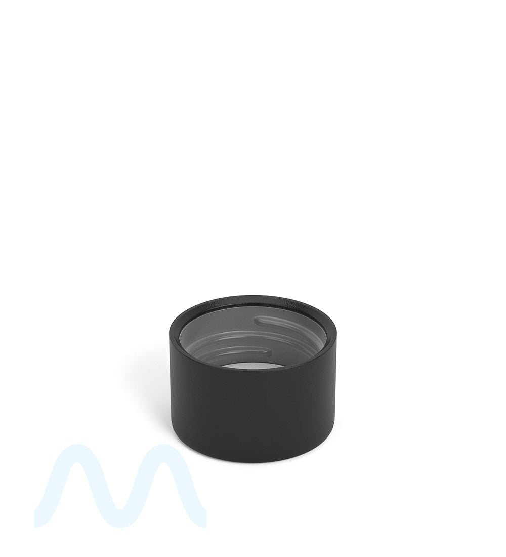 Child Resistant | Smooth Push Down & Turn Plastic Caps for Wide Body Glass Tube | 28mm - Matte Black - 200 Count - 2