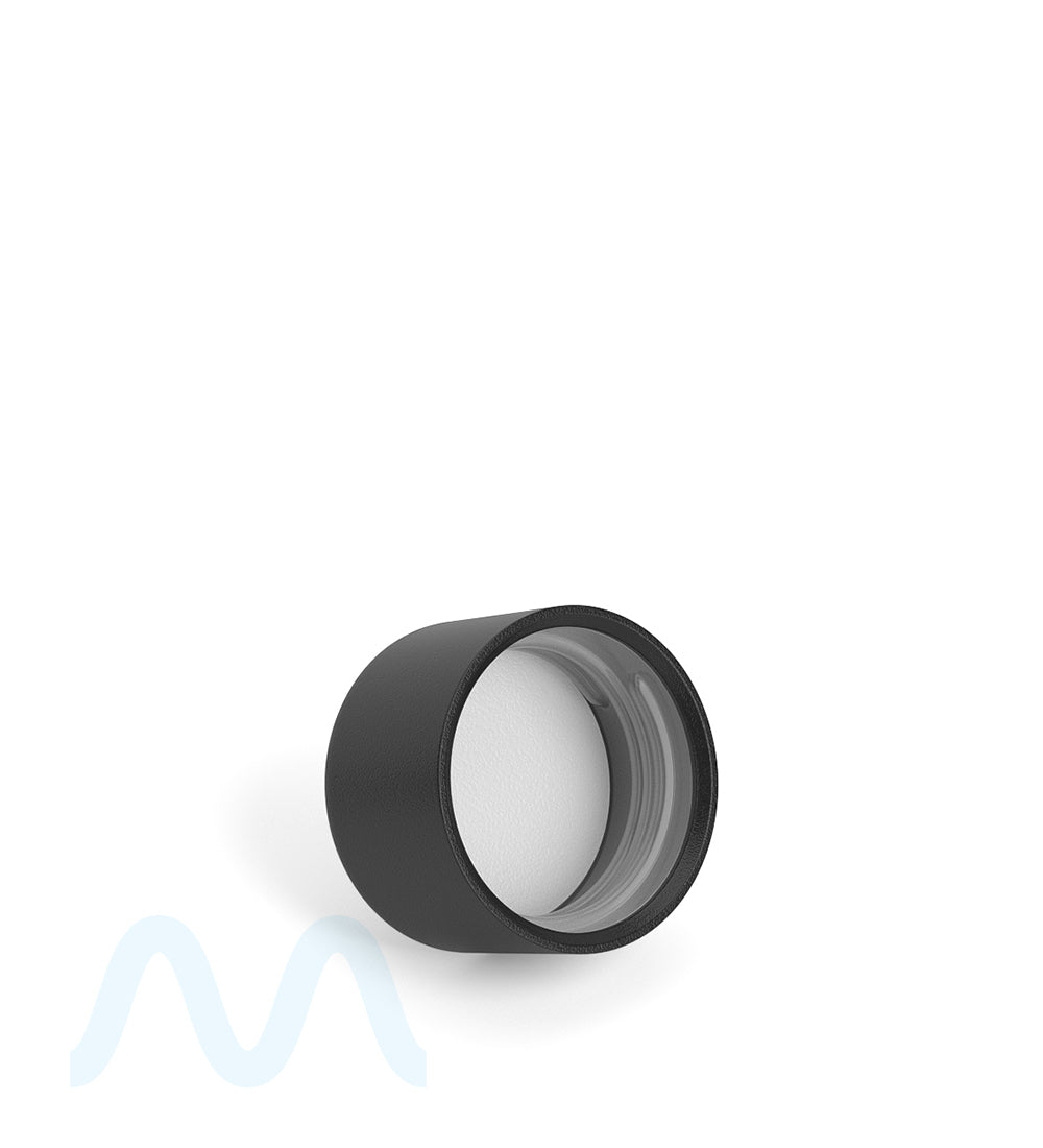 Child Resistant | Smooth Push Down & Turn Plastic Caps for Wide Body Glass Tube | 28mm - Matte Black - 200 Count - 4