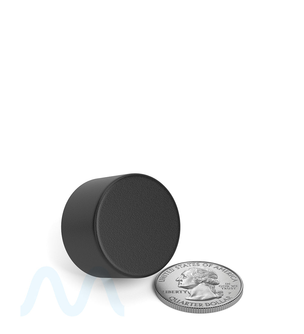 Child Resistant | Smooth Push Down & Turn Plastic Caps for Wide Body Glass Tube | 28mm - Matte Black - 200 Count - 5