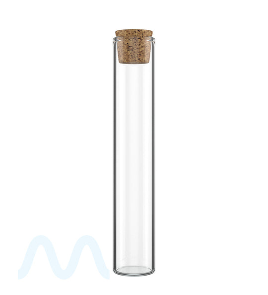 Glass Pre-Roll Tube with Cork Top | 120mm - Clear Glass - 640 Count