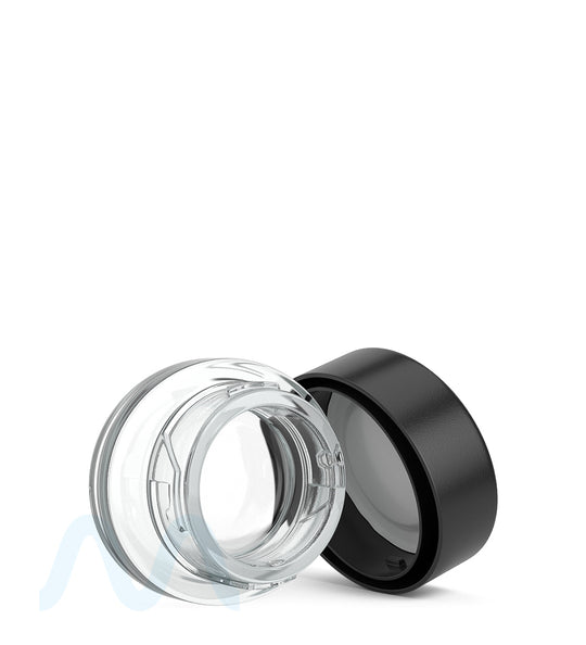 Child Resistant | Clear Glass Oval Concentrate Jar w/ Black Cap | 45mm - 5mL - 240 Count - 8