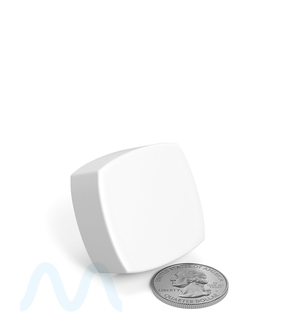 Child Resistant | Push Down & Turn Plastic Pillow Caps w/ Teflon Liner | 32mm - Matte White - 250 Count - 5