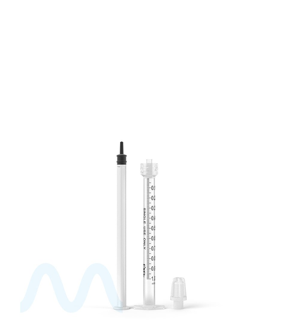 Luer Lock | Plastic Dab Applicator Syringes | 1mL - 0.1mL Increments - 100 Count - 4