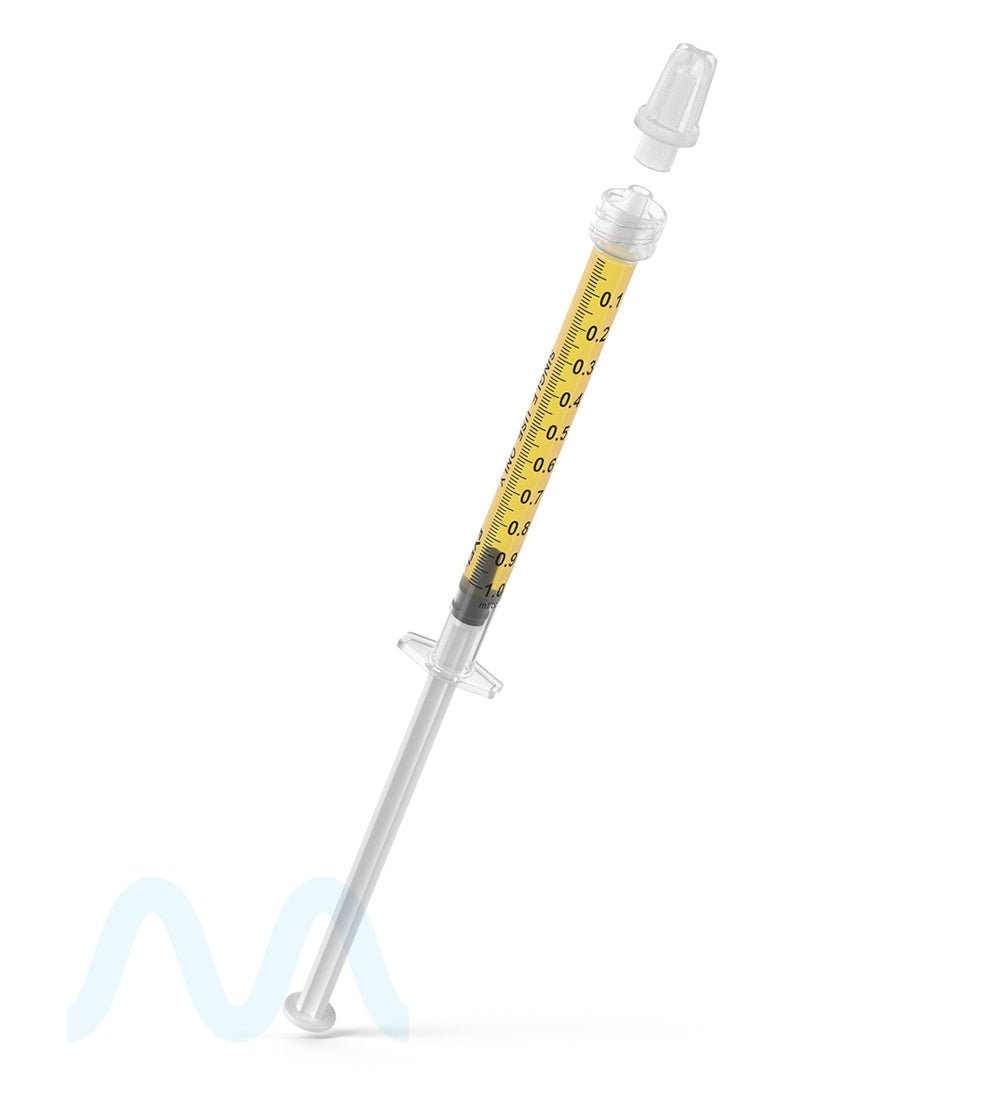 Luer Lock | Plastic Dab Applicator Syringes | 1mL - 0.1mL Increments - 100 Count - 9