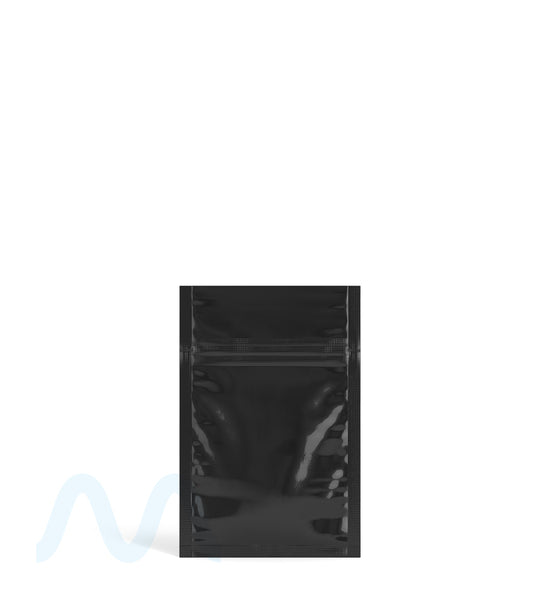 Tamper Evident | Glossy Black Mylar Bags (No Tear Notch) | 3in x 4.5in - 1g - 1000 Count