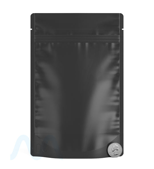 Tamper Evident | Matte Black Vista Mylar Bags (Tear Notch) | 6in x 9.3in - 28g - 1000 Count