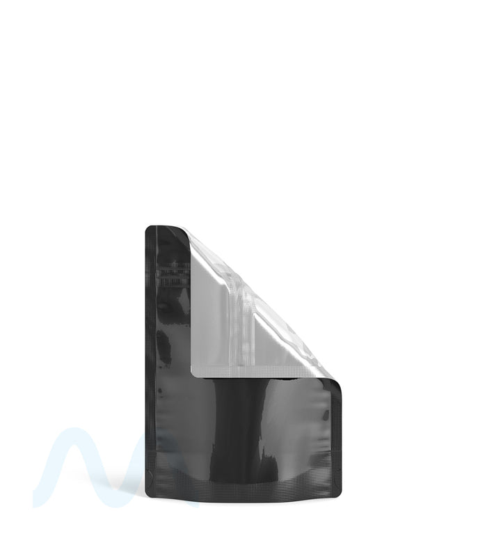 Tamper Evident | Glossy Black Vista PCR Mylar Bags (No Tear Notch) | 3.62in x 5in - 3.5g - 1000 Count Image