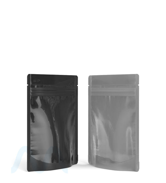 Tamper Evident | Glossy Black Vista Mylar Bags (Tear Notch) | 3.62in x 5in - 3.5g - 1000 Count - 3