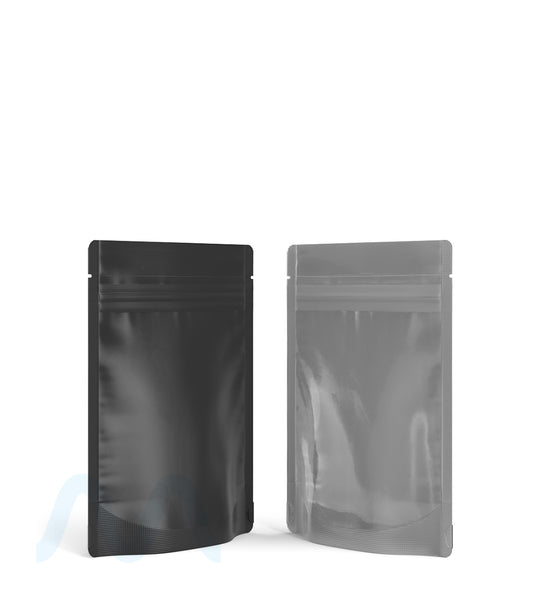 Tamper Evident | Matte Black Vista Mylar Bags (Tear Notch) | 3.62in x 5in - 3.5g - 1000 Count - 3