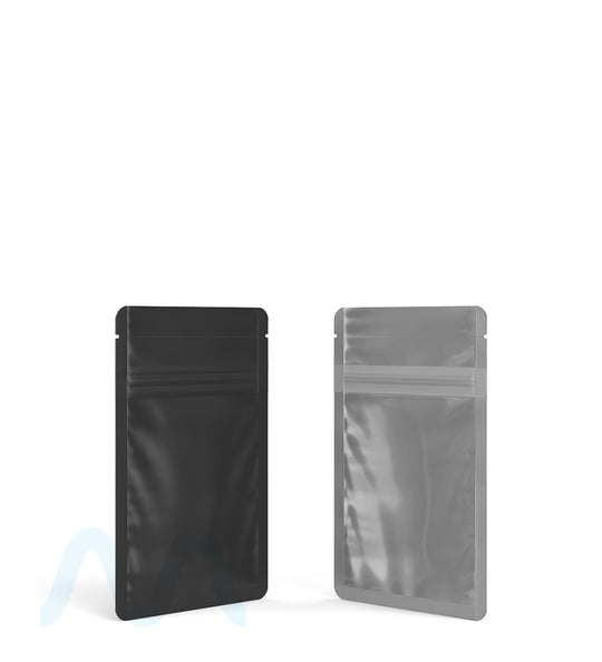 Tamper Evident | Matte Black Vista Mylar Bags (Tear Notch) | 3in x 4.5in - 1g - 1000 Count