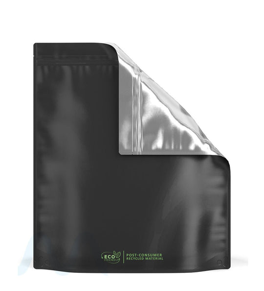 Tamper Evident | Matte Black Vista PCR Mylar Bags (Tear Notch) | 14.6in x 16.4in - 448g - 100 Count - 5