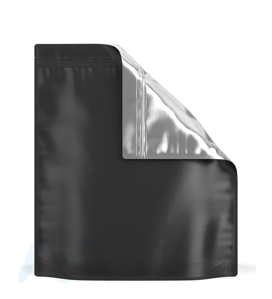 Tamper Evident | Matte Black Vista Mylar Bags (Tear Notch) | 14.6in x 16.4in - 448g - 100 Count