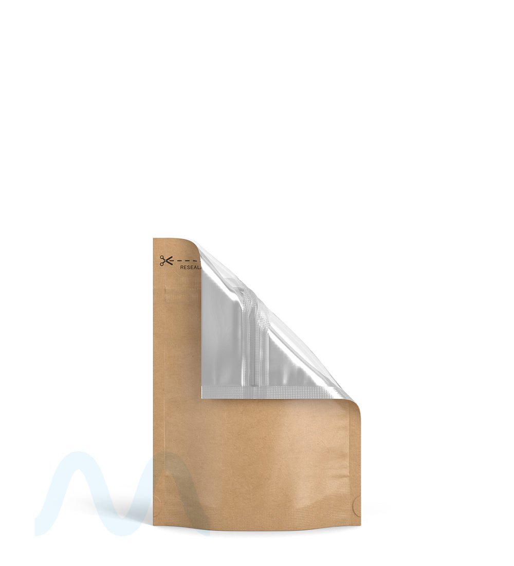 Tamper Evident | Matte Kraft Paper Vista Mylar Bag (No Tear Notch) | 3.62in x 5in - 3.5g - 1000 Count - 5