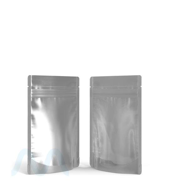 Tamper Evident | Matte Silver Vista Mylar Bags (Tear Notch) | 3.6in x 5in - 3.5g - 1000 Count - 3