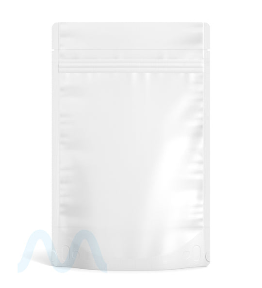 Tamper Evident | Matte White Vista Mylar Bags (Tear Notch) | 6in x 9.3in - 28g - 1000 Count