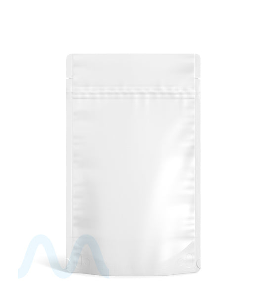 Tamper Evident | Matte White Vista Mylar Bags (Tear Notch) | 5in x 8.1in - 14g - 1000 Count