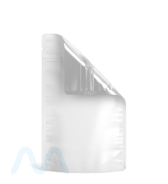 Tamper Evident | Matte White Vista Mylar Bags (Tear Notch) | 5in x 8.1in - 14g - 1000 Count - 5