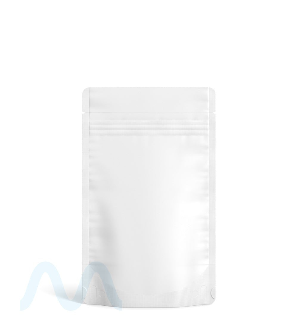 Tamper Evident | Matte White Vista Mylar Bags (Tear Notch) | 4in x 6.5in - 7g - 1000 Count - 1