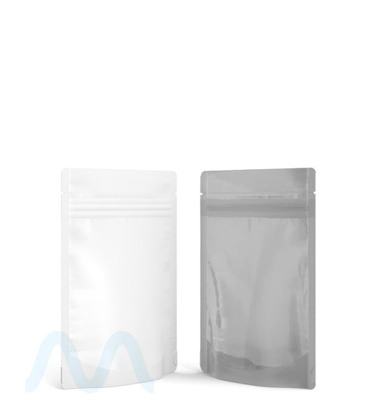 Tamper Evident | Matte White Vista Mylar Bags (Tear Notch) | 3.6in x 5in - 3.5g - 1000 Count - 3