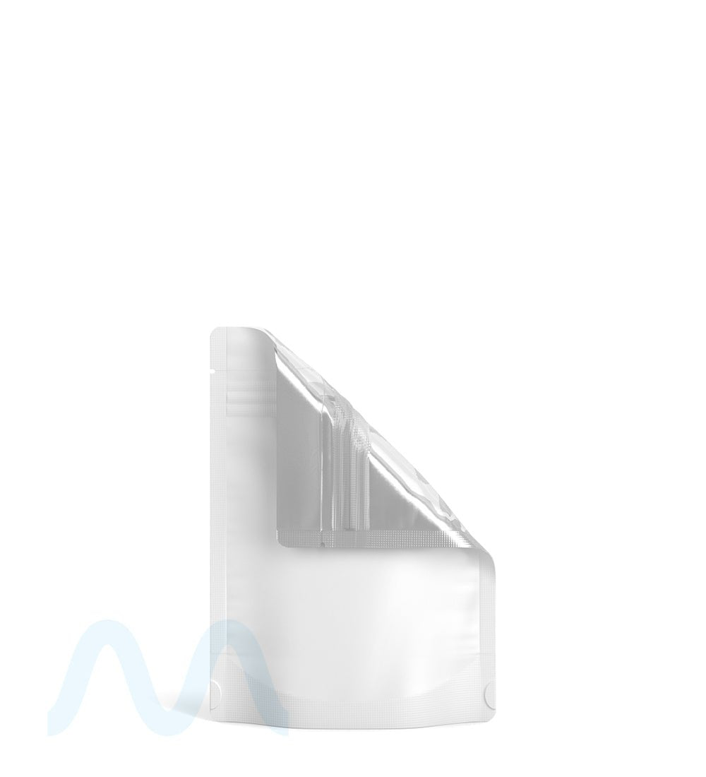 Tamper Evident | Matte White Vista Mylar Bags (Tear Notch) | 3.6in x 5in - 3.5g - 1000 Count - 5