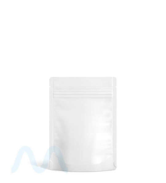 Tamper Evident | Matte White Mylar Bag (Tear Notch) | 3.6in x 5in - 3.5g - 1000 Count - 2