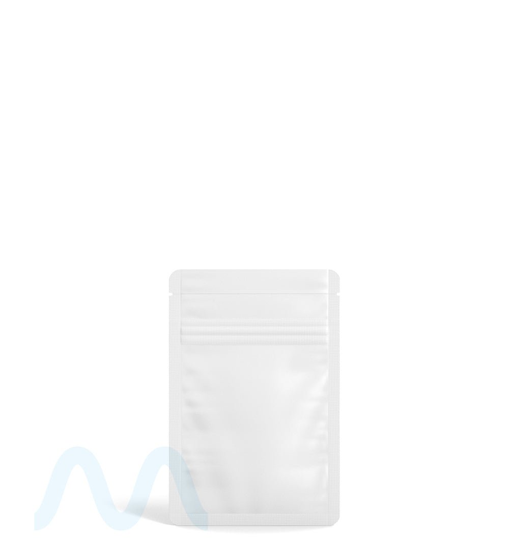 Tamper Evident | Matte White Mylar Bag (Tear Notch) | 3in x 4.5in - 1g - 1000 Count - 2