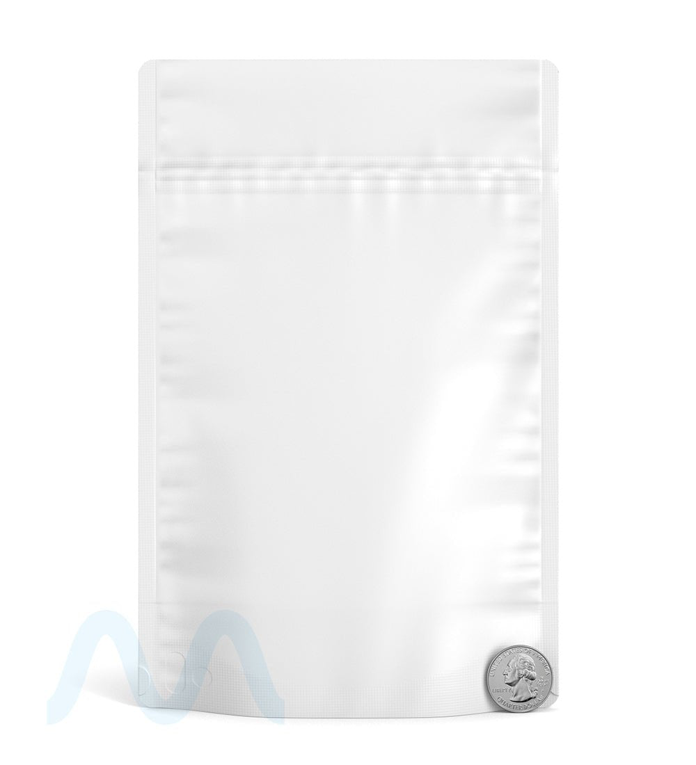 Tamper Evident | Matte White Mylar Bag (No Tear Notch) | 6in x 9.3in - 28g - 1000 Count - 5