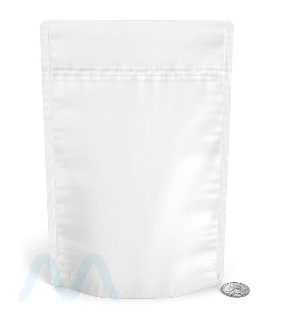 Tamper Evident | Matte White Mylar Bag (No Tear Notch) | 6in x 9.3in - 28g - 1000 Count - 6