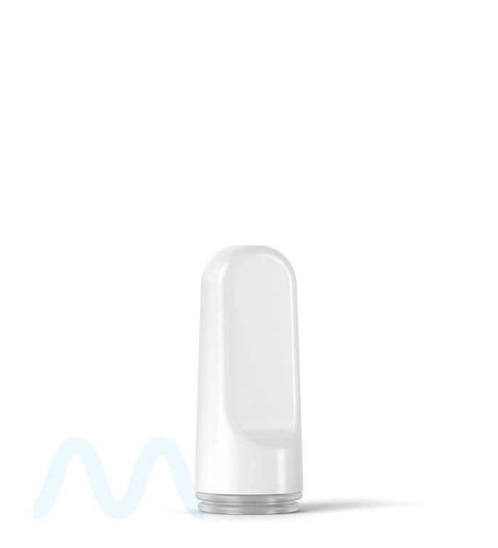 AVD | Flat Vape Mouthpiece for Glass Cartridges | White Ceramic - Screw On - 600 Count Image