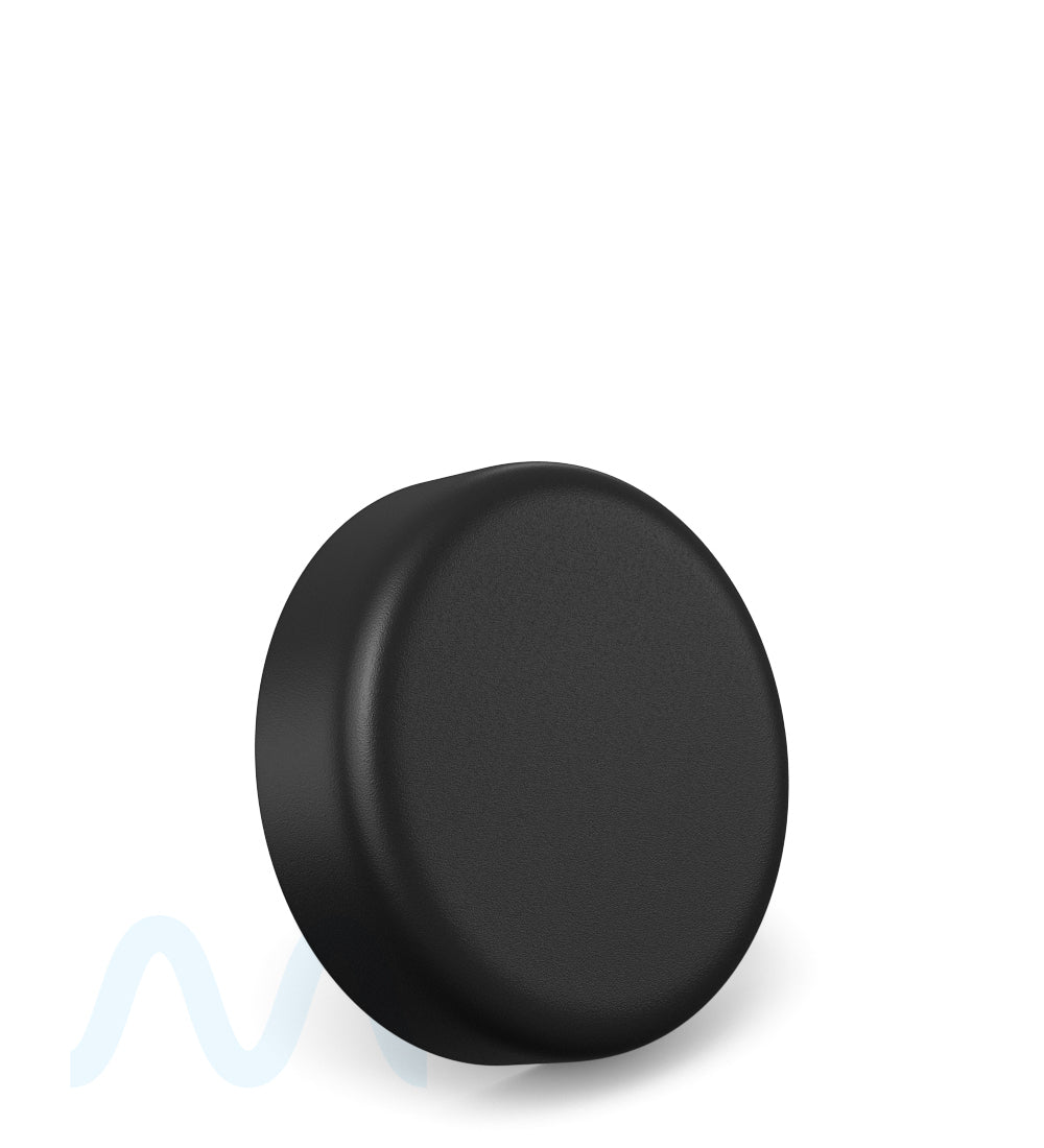 Child Resistant | Round Push Down & Turn Plastic Caps w/ Foam Liner  | 53mm - Matte Black - 100 Count