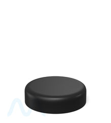 Child Resistant | Round Push Down & Turn Plastic Caps w/ Foam Liner  | 53mm - Matte Black - 100 Count