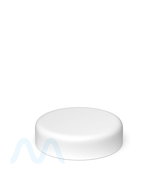 Child Resistant | Dome Push Round & Turn Plastic Caps w/ Foam Liner  | 53mm - Matte White - 100 Count