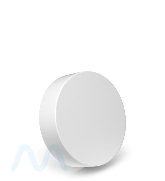 Child Resistant | Smooth Push Down & Turn Plastic Caps w/ Foam Liner  | 53mm - Matte White - 100 Count