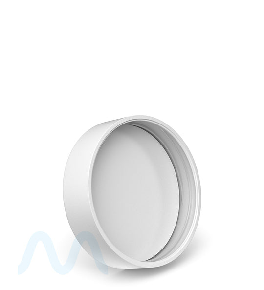 Child Resistant | Smooth Push Down & Turn Plastic Caps w/ Foam Liner  | 53mm - Matte White - 100 Count