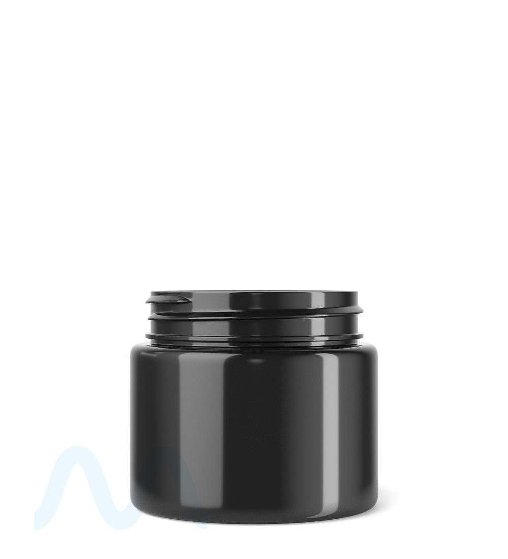 Straight Sided Black Plastic Jars | 53mm - 3oz - 100 Count