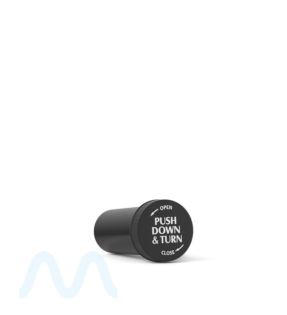 Child Resistant | Opaque Black Push Down & Turn Cap Vial | 8dr - 1g - 420 Count - 5