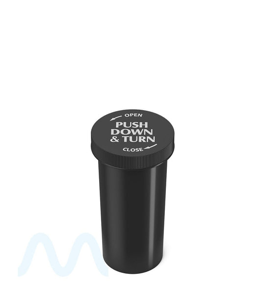 Child Resistant | Opaque Black Push Down & Turn Cap Vial | 30dr - 7g - 180 Count - 2