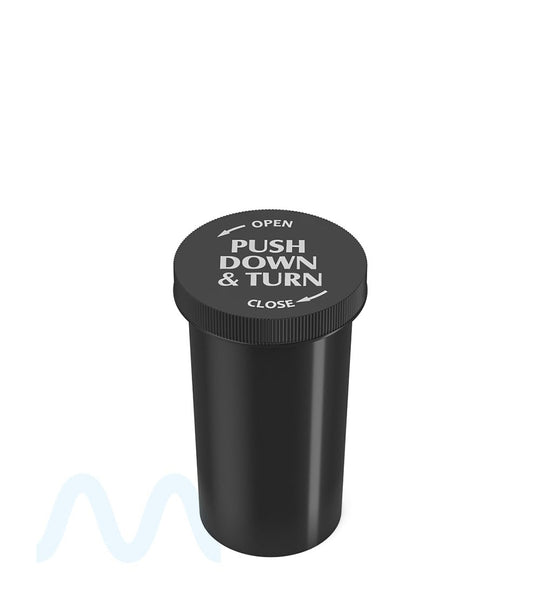 Child Resistant | Opaque Black Push Down & Turn Cap Vial | 40dr - 10g - 135 Count - 2